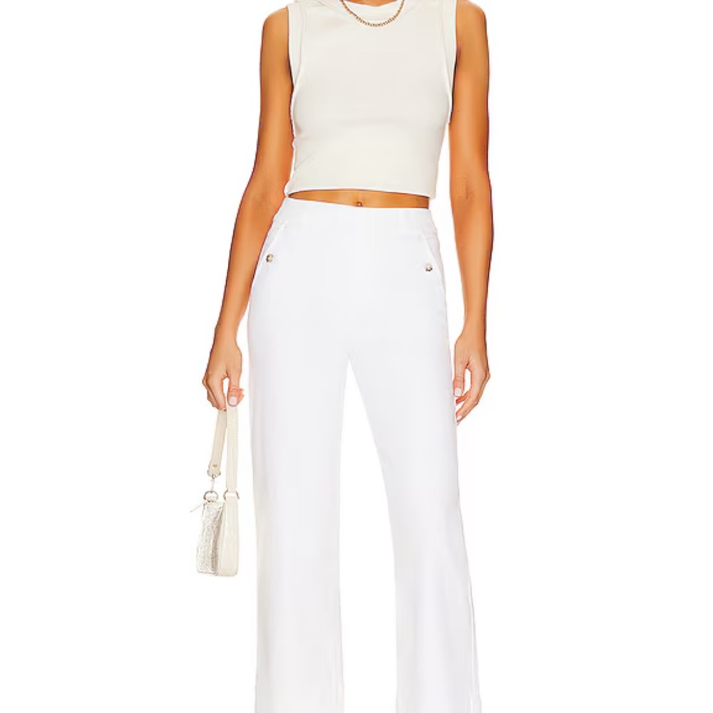 SPANX White Wide Leg Women's Twill Cropped Pants
